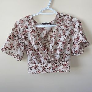 SHEIN floral cropped top